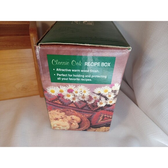 Alco Classic Oak Recipe Box New In Box Recipe Box - Picture 5 of 11